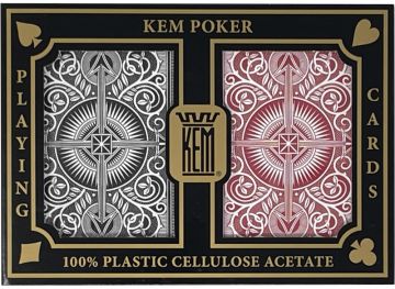 Kem Arrow Playing Cards: Bridge Size, Red & Black, Super Index, 2-Deck Set